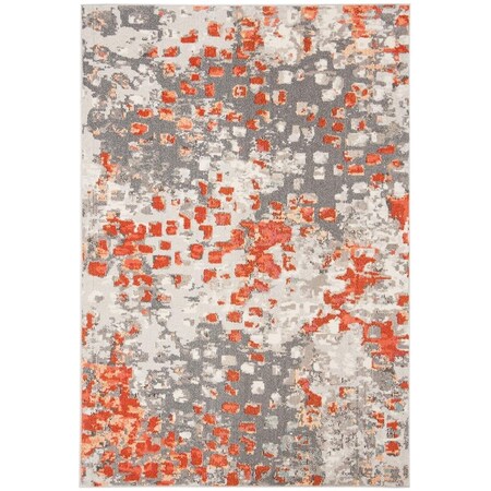Safavieh Madison 400 Power Loomed Medium Rectangle Area RugGrey & Orange 6 x 9 ft. MAD425H-6